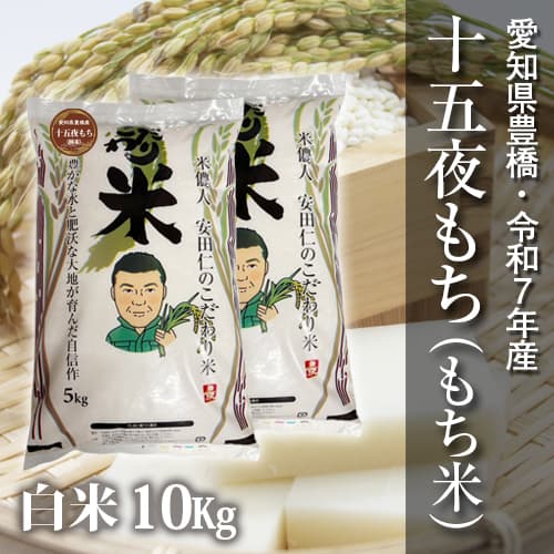 【節減対象農薬6割減】十五夜もち(もち米) 白米10kg【令和7年・愛知県産】 画像1
