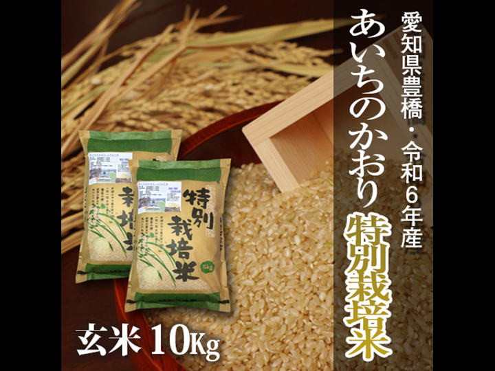 【栽培期間中農薬不使用】令和6年・愛知県産・特別栽培米　あいちのかおり 玄米10kg(安田晃朗さん)のメインイメージ